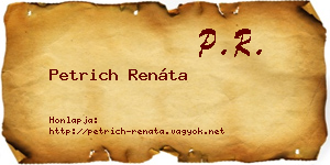 Petrich Renáta névjegykártya
